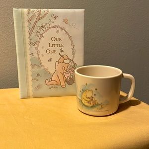 Vintage The Walt Disney co. Winnie  the Pooh child’s mug and Disney photo album